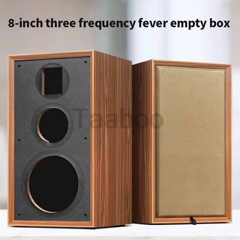 8 Inch Three-Way Labyrinth Speaker Empty Box Bookshelf Speaker Home Speaker DIY Hifi Audio Wooden Handmade Box Passive Speaker