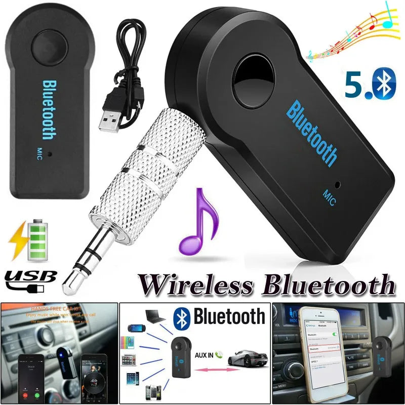 AUX Car Bluetooth Receiver,3.5Mm Socket 5.0 Wireless Bluetooth Adapter,Audio Converter Mobile Phone Hands-Free Stereo